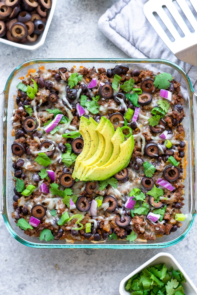 Spicy Taco Polenta Bake (Gluten Free, Meal Prep)