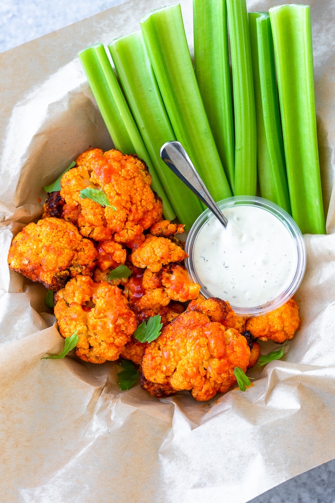Air Fried Buffalo Cauliflower: Paleo, Whole30 & Low Carb