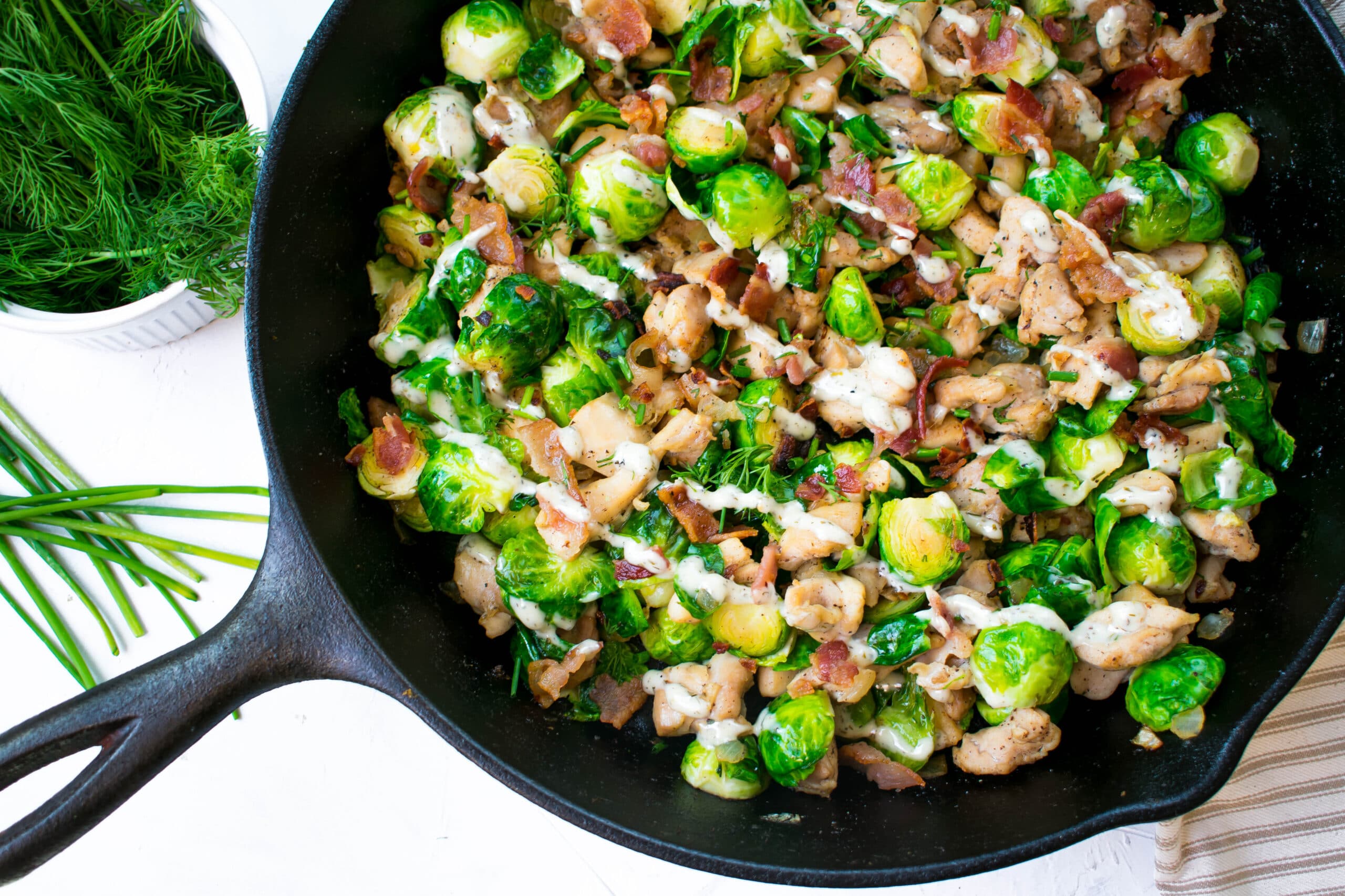 Chicken Bacon Ranch Skillet: Whole30, Low Carb, 20 Minutes
