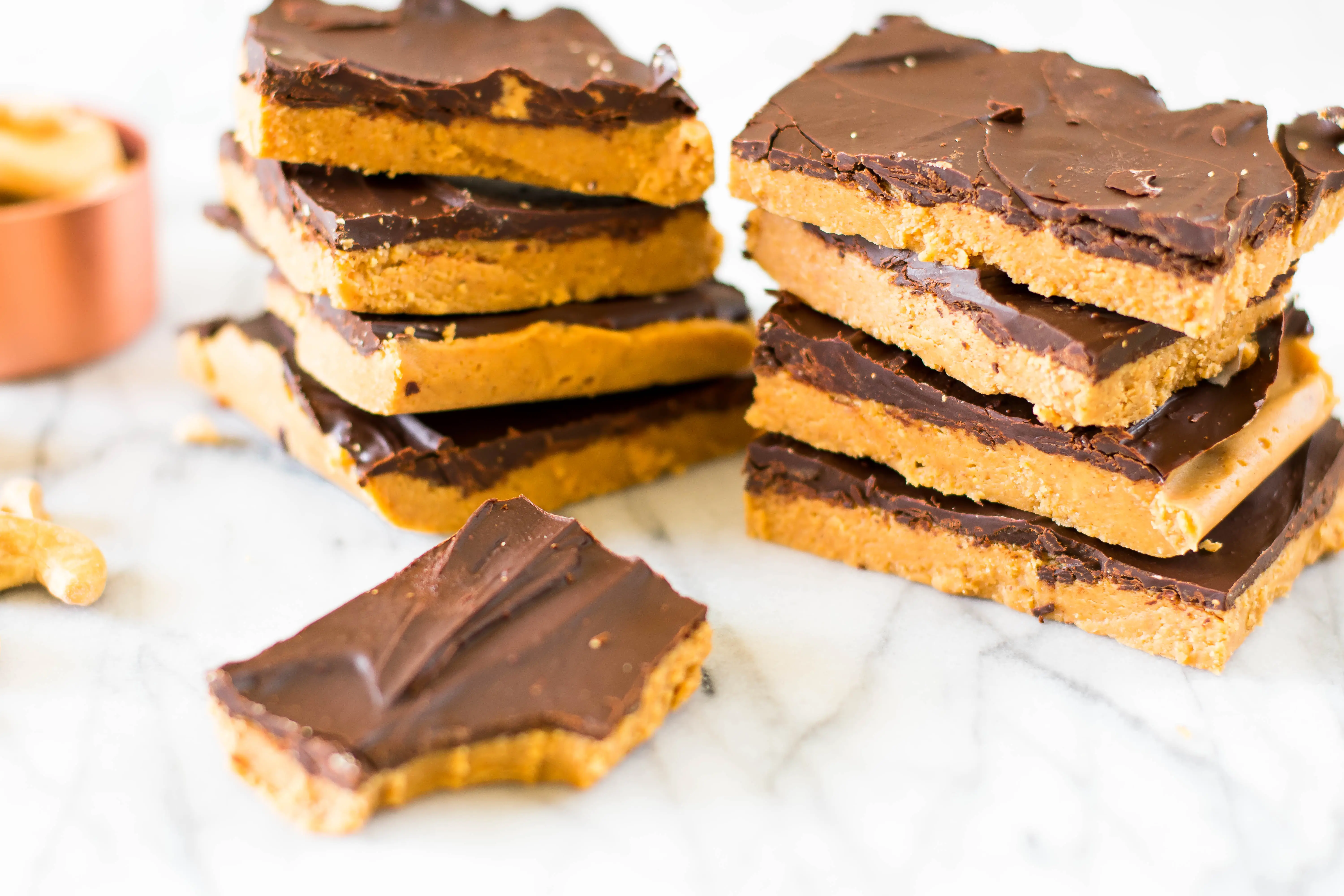 Paleo Cashew Butter Chocolate Bars (No Bake, Gluten Free, Vegan)