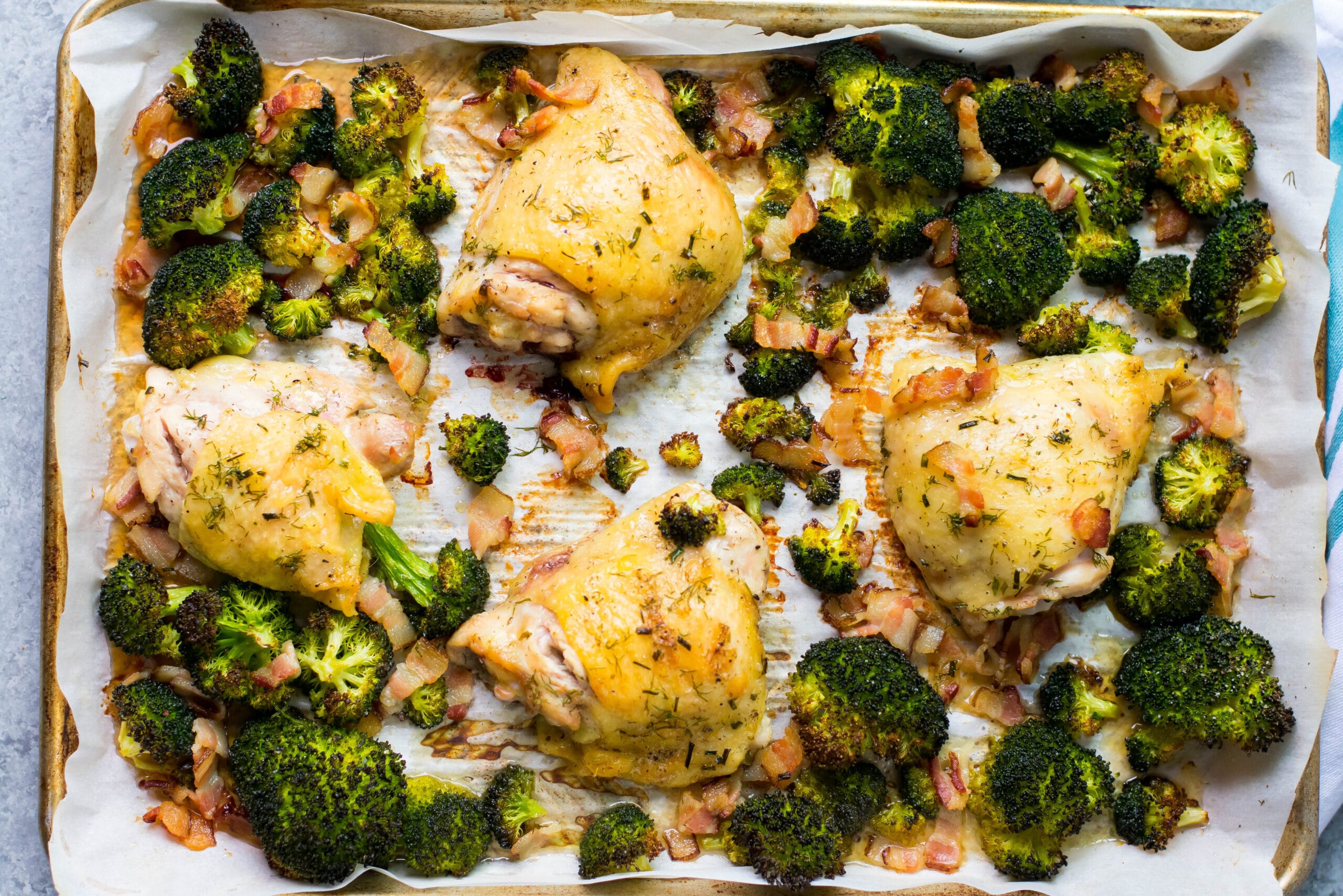 Chicken Bacon Ranch Sheet Pan With Roasted Broccoli