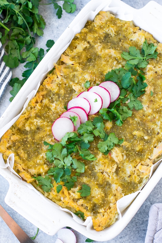 Chicken Verde Casserole (Dairy Free, Gluten Free, Whole30)