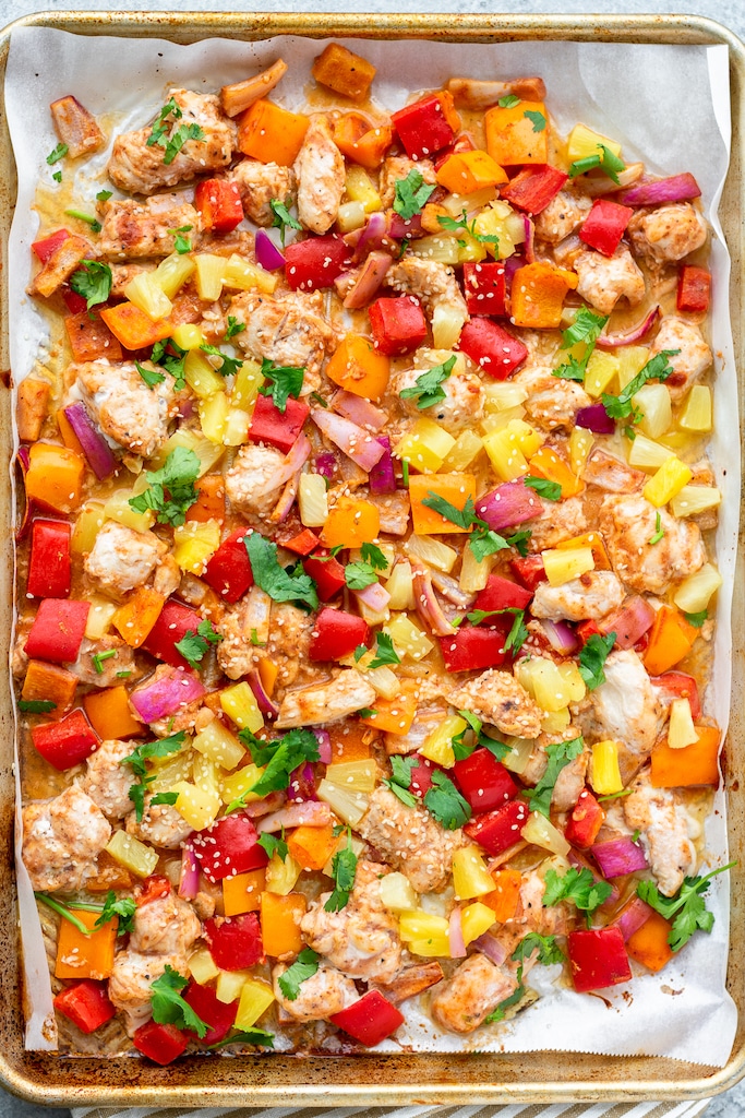Hawaiian Chicken Sheet Pan Meal (Whole30 and Paleo)