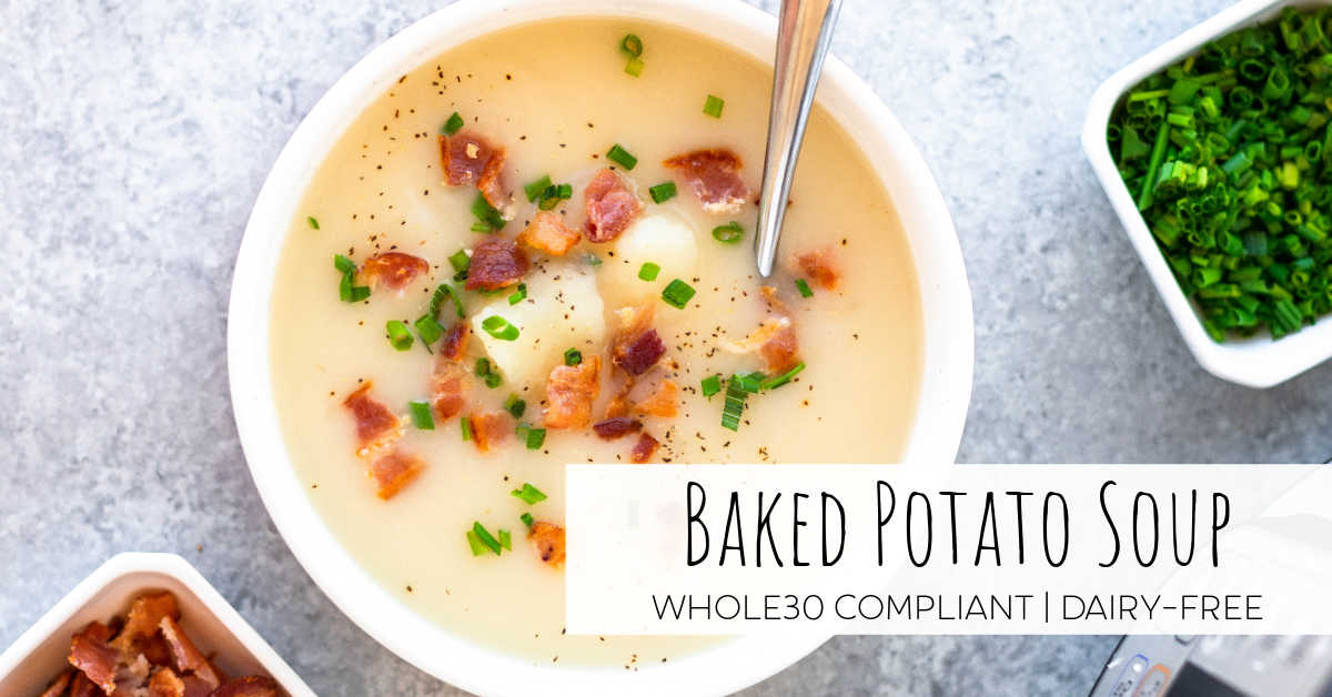 Healthy Dairy-Free Baked Potato Soup - Kalejunkie