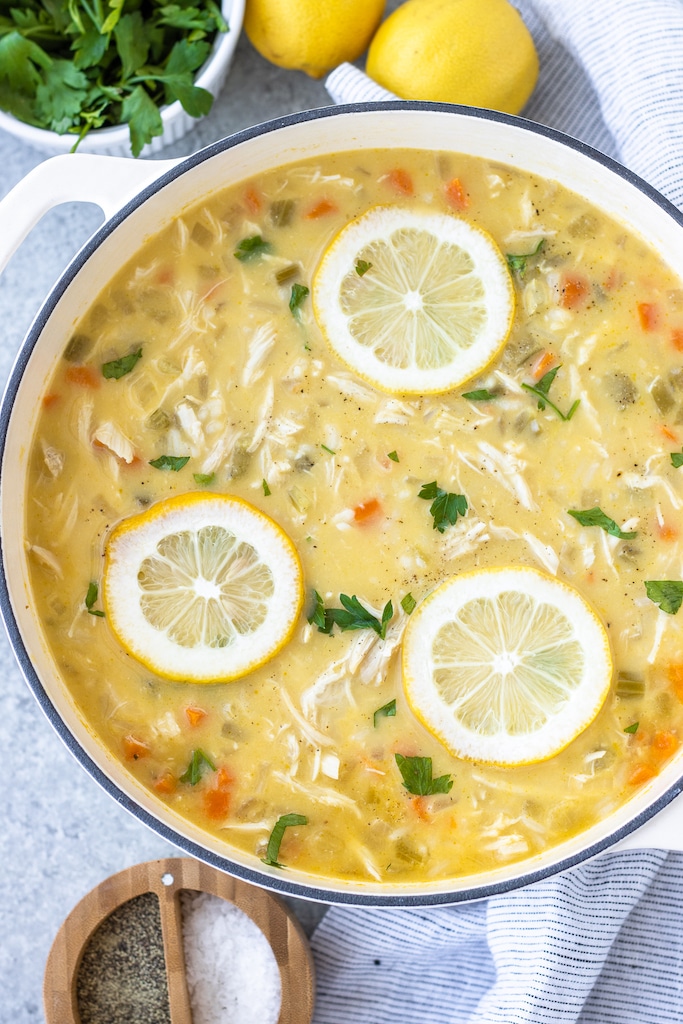 Greek Lemon Chicken Soup with Rice